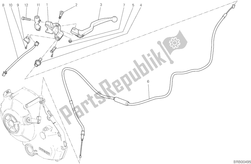 All parts for the Clutch Control of the Ducati Scrambler Urban Enduro Brasil 803 2016